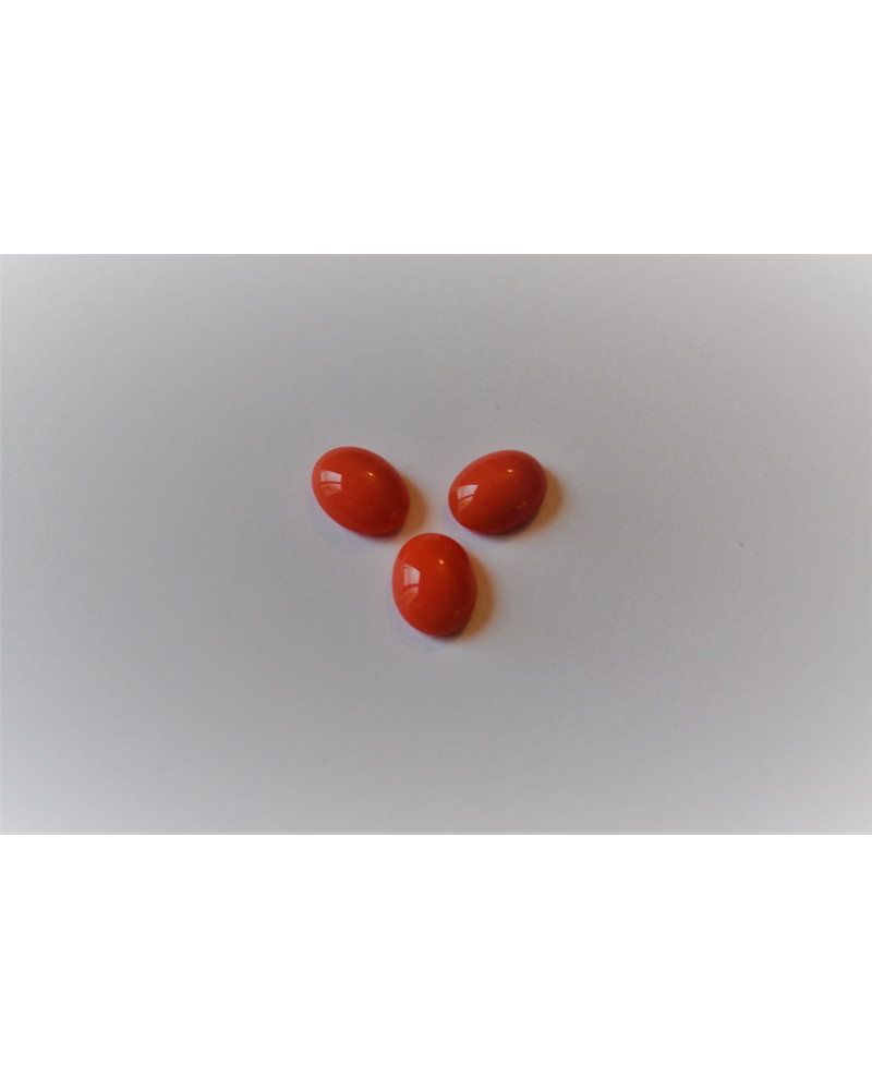 CABOCHON OVALE POUR JONC - CORAIL