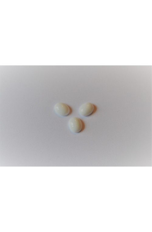 CABOCHON 10x8 mm - BLANC