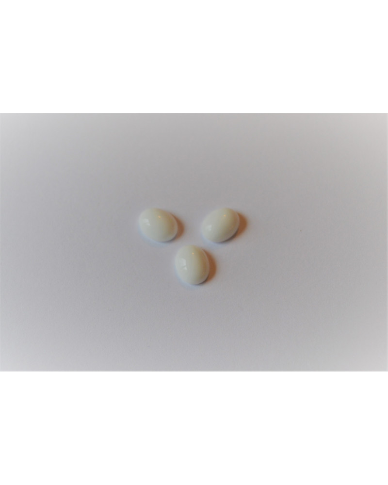 CABOCHON OVALE POUR JONC - BLANC