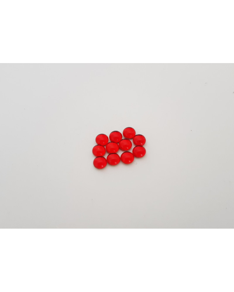 CABOCHON 4 mm ROUGE TRANSLUCIDE