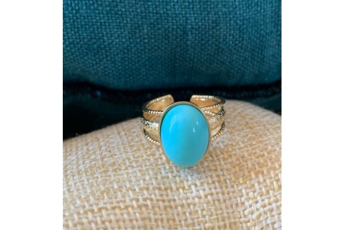 BAGUE LIZ CABOCHON DOREE