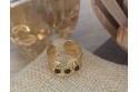bague martelée dorée 3 cabochons 3 mm