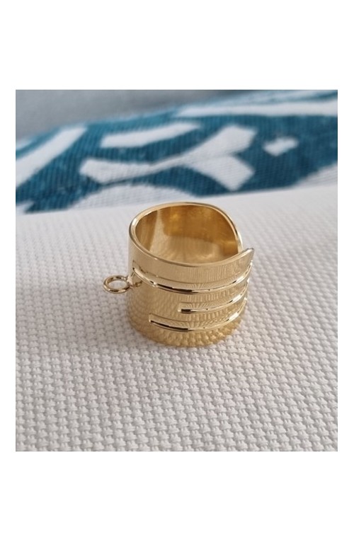 Bague anneau dorée Gil 15 mm