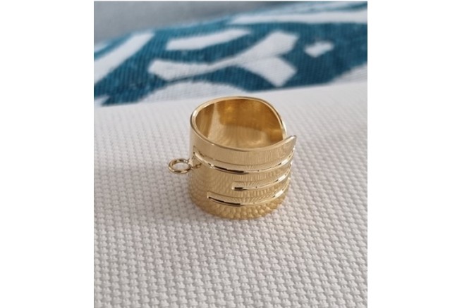 Bague anneau dorée Gil 15 mm