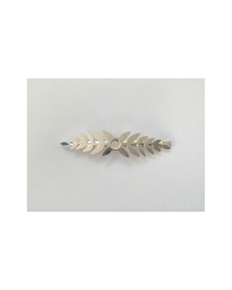 barrette feuilles bohèmes avec cabochon 6 mm
