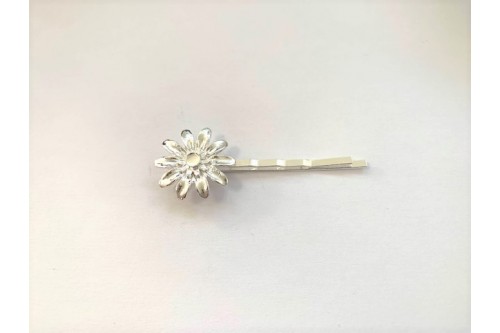 pince à cheveux marguerite avec cabochon 4 mm