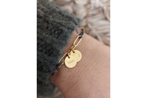 mini pampille "love" dorée diamètre 9 mm
