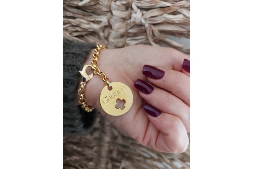 Médaille "chance" dorée diamètre 26 mm
