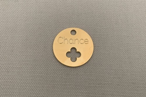 Médaille "chance" dorée diamètre 26 mm