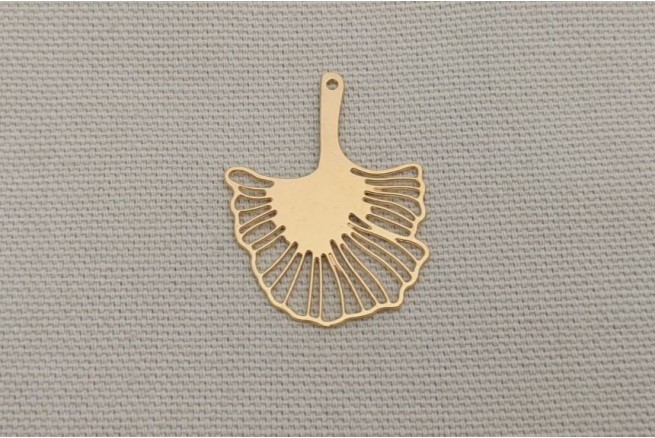 pendentif Ginkgo doré