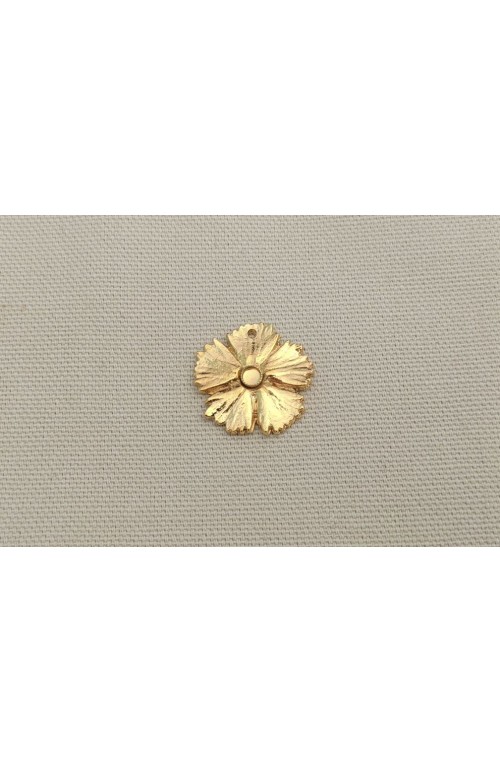 pendentif doré fleur pensée avec cabochon 4 mm