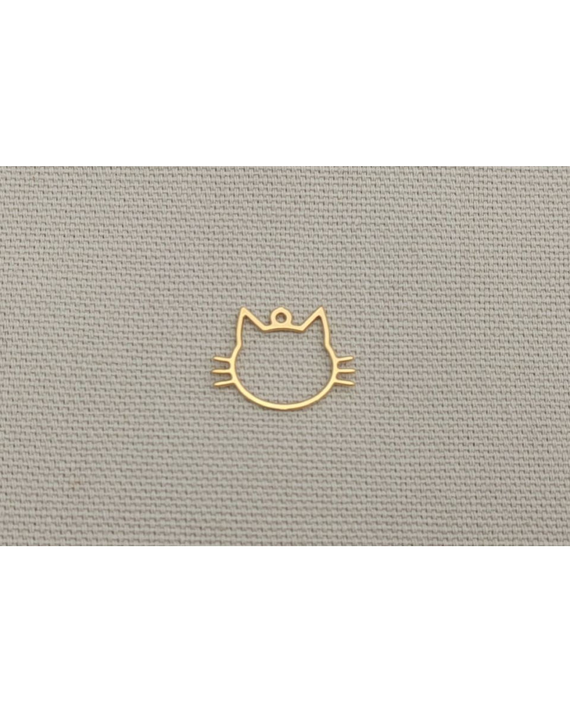 breloque chat fil doré