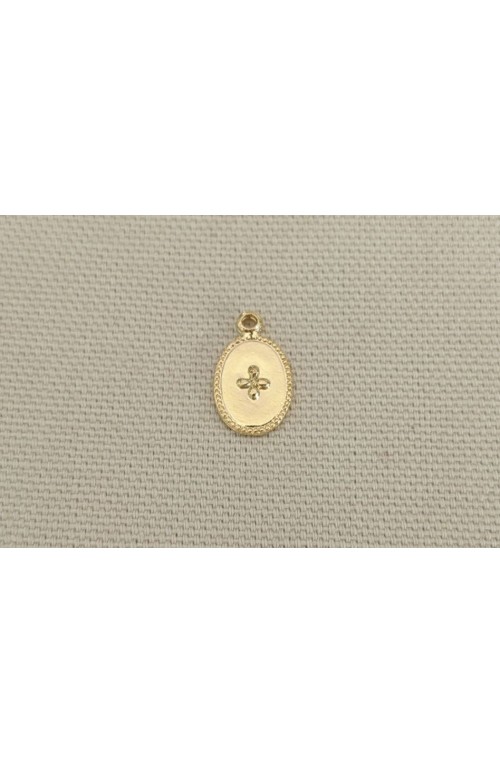 MÉDAILLE OVALE DORÉE A ÉMAILLER