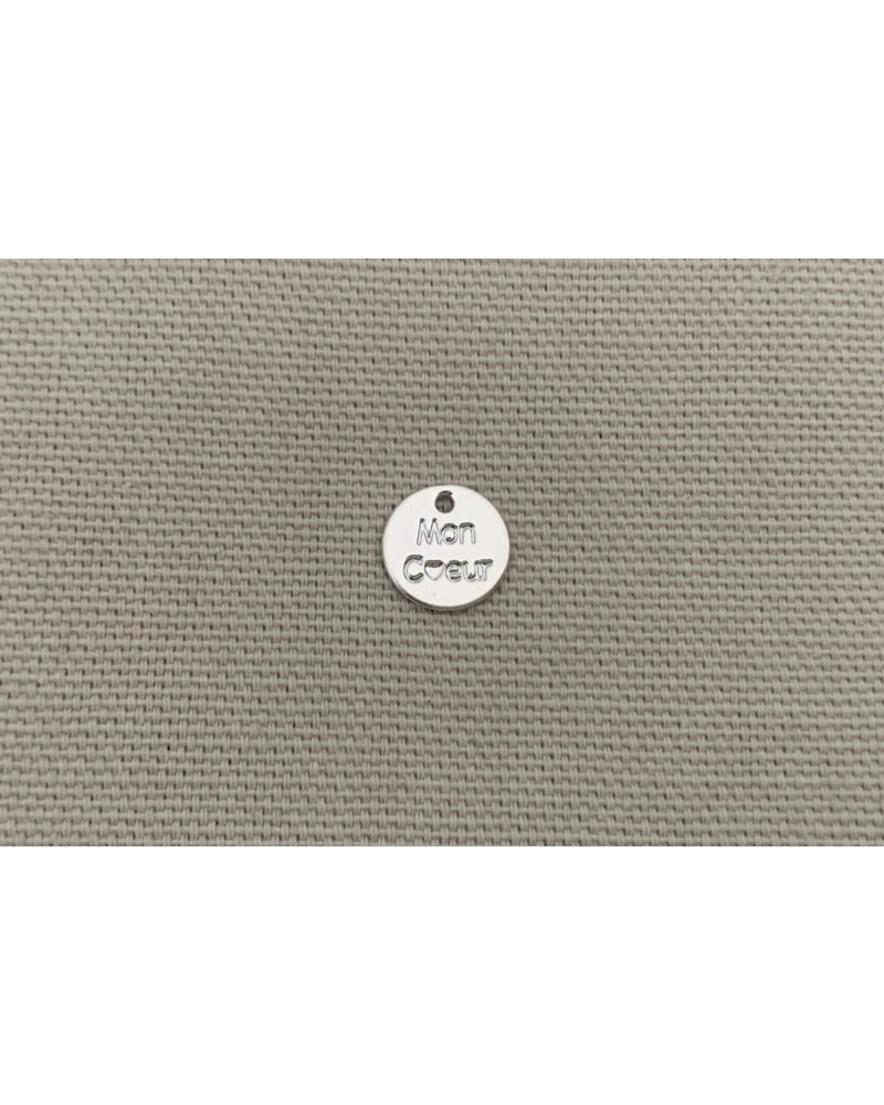 mini pampille "Mon Coeur" diamètre 9 mm