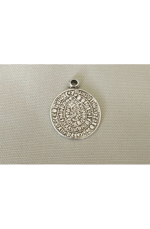 calendrier aztèque pendentif grand modèle argent antique