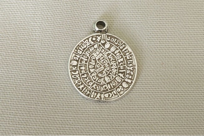 calendrier aztèque pendentif grand modèle argent antique