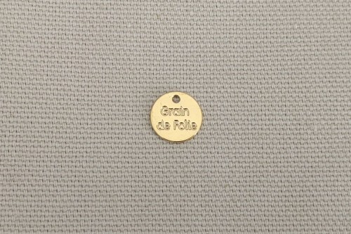 pampille "grain de folie" dorée diamètre 9 mm