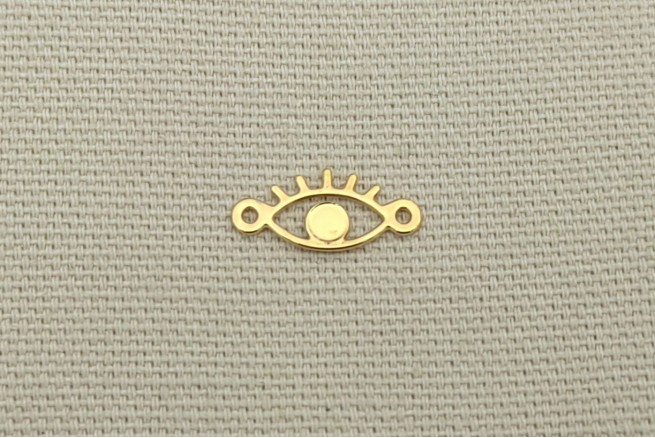 connecteur oeil grec doré avec cabochon 3 mm