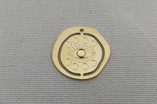 pendentif oeil grec doré avec cabochon 3 mm