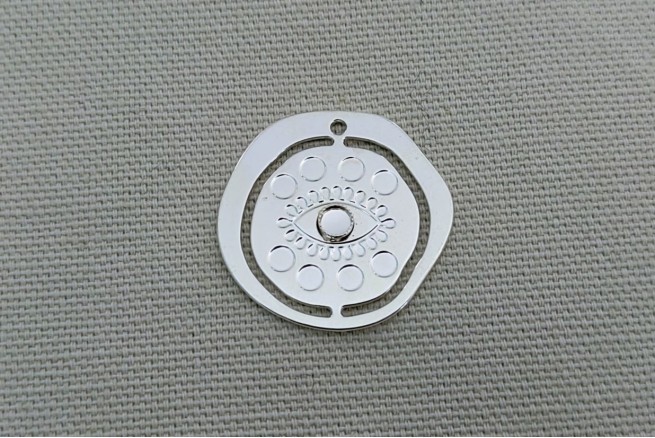 pendentif oeil grec avec cabochon 3 mm