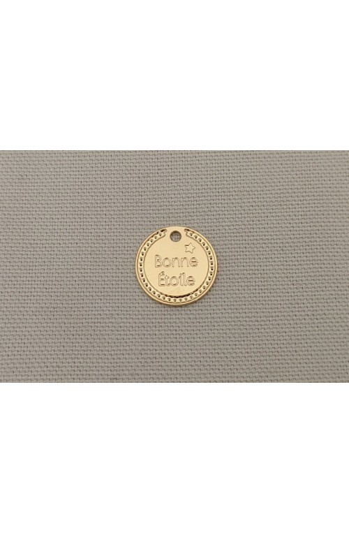 médaille "Bonne étoile" dorée diamètre 17 mm