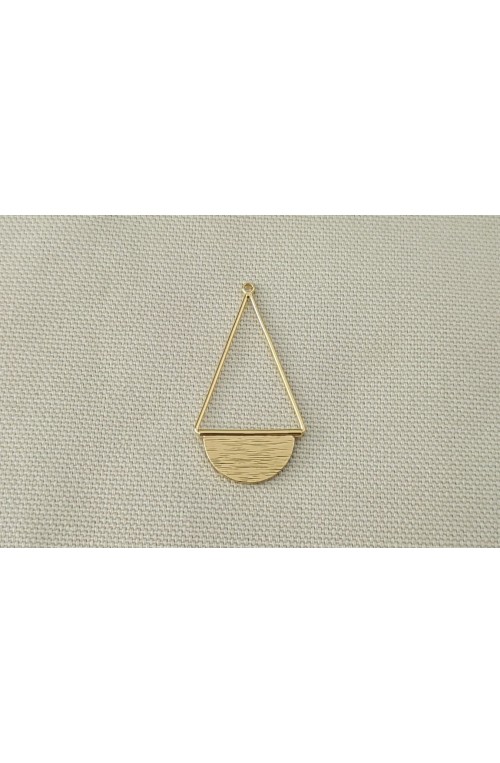 Pendentif triangle doré avec demi-cercle mobile