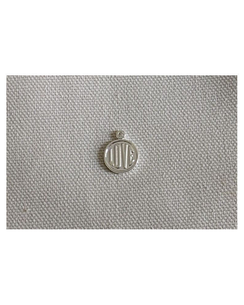 Médaille LOVE diamètre 10 mm bordée