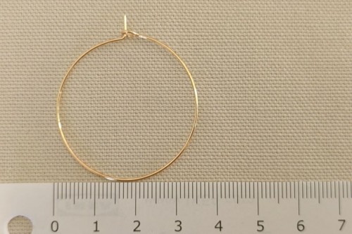 Base boucle d'oreille créole dorée 35 mm