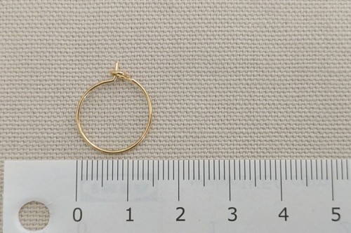 Base boucle d'oreille créole dorée 15 mm
