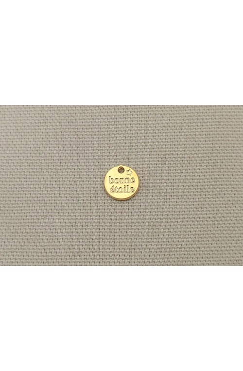 mini pampille BONNE ETOILE diamètre dorée 9 mm