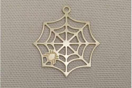 Pendentif toile d'araignée dorée