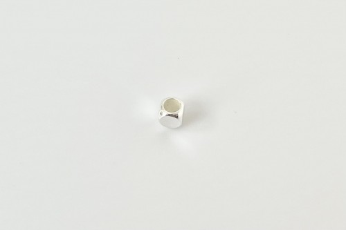 Perles cubes arrondies argentées 3x3mm