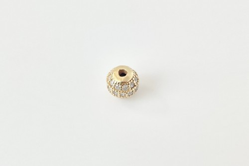 Perles strassées dorées 6.5mm