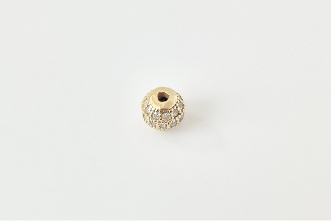 Perles strassées dorées 6.5mm