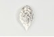 Pendentif feuille nervurée argenté