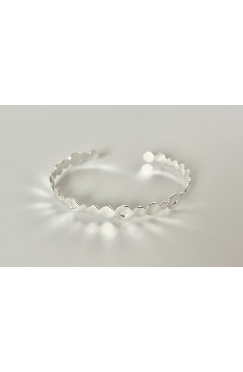 Jonc marina doré 7,3 mm finition:plaqué argent antique 10 microns