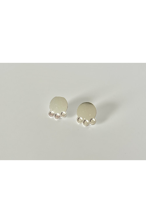 Clou d'oreille marina doré 15mm finition:plaqué argent antique 10 microns