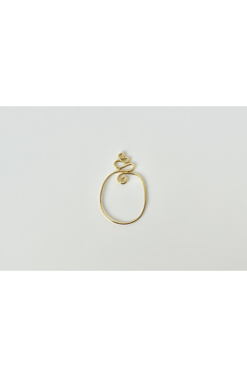 Anneau irrégulier motif spiral 40x25 mm finition:Dore or fin 24 carats