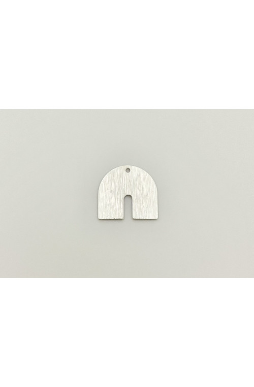 Pendentif fer à cheval brossé doré finition:Plaque argent 10 microns