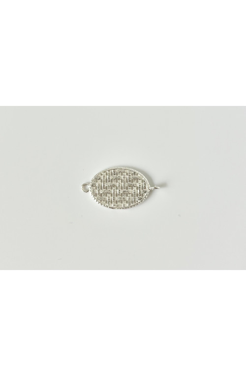 Intercalaire ovale tressé doré finition:Plaque argent 10 microns