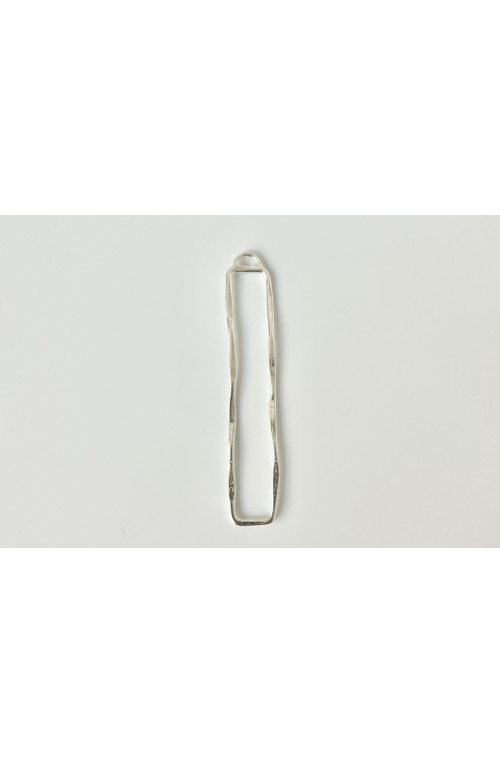 Pendentif rectangle long doré finition:Plaque argent 10 microns