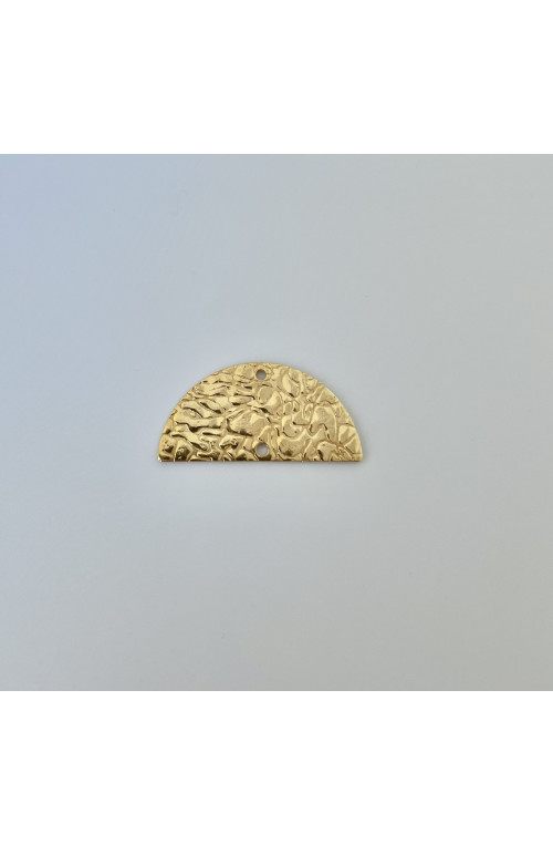 Demi-lune texturée 2 percages finition:Dore or fin 24 carats