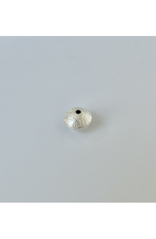 Perle toupie brossée dorée finition:Plaque argent 10 microns