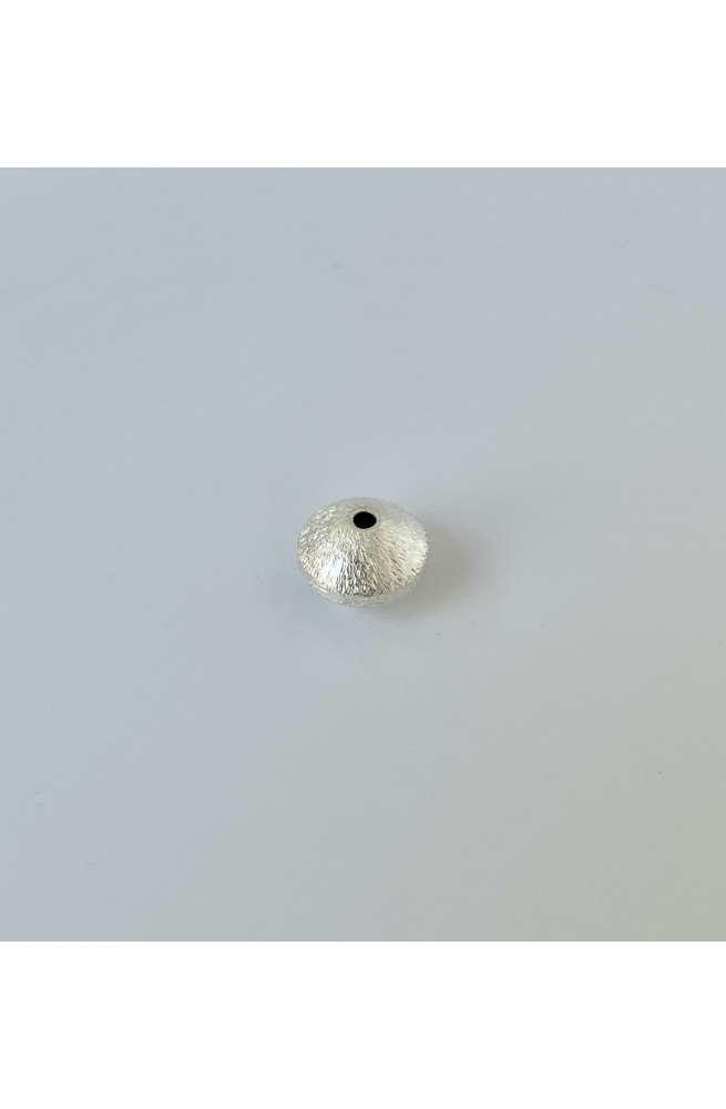 Perle toupie brossée dorée finition:Plaque argent 10 microns