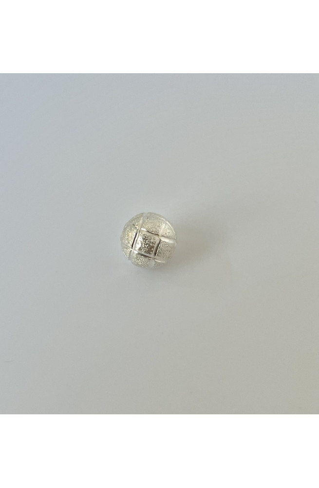 Perles rondes diamantées 8 mm finition:Plaque argent 10 microns