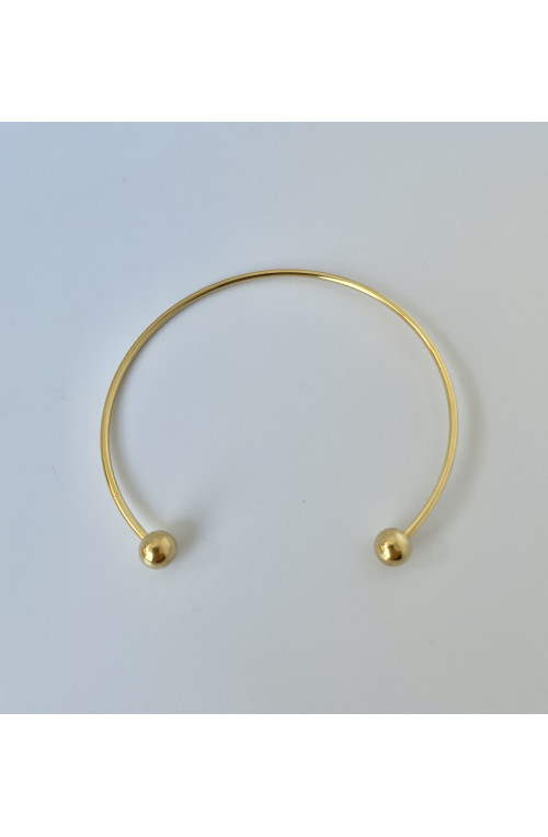 Jonc argenté 60mm finition:Dore or fin 24 carats