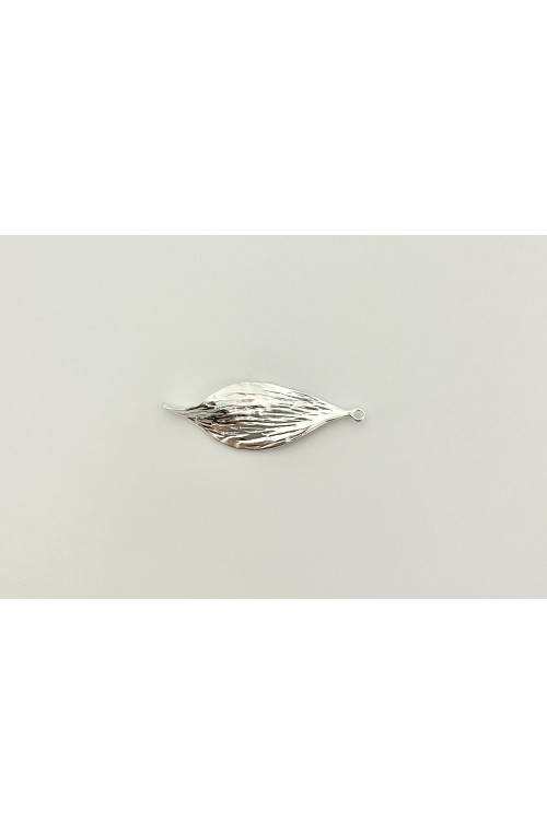 Breloque feuille dorée finition:Argent 10 microns
