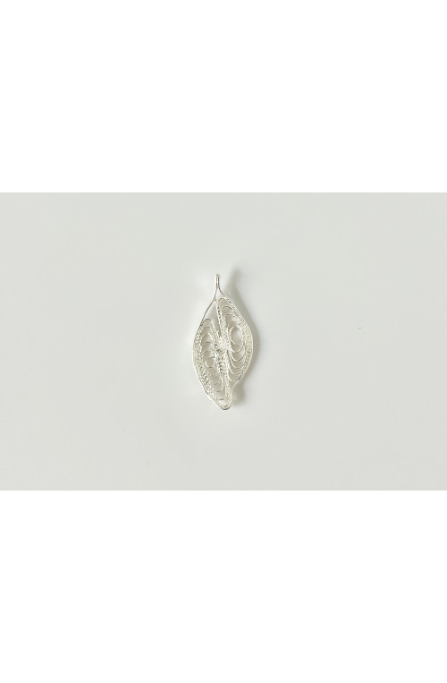 Pendentif feuille baroque doré finition:Argent 10 microns