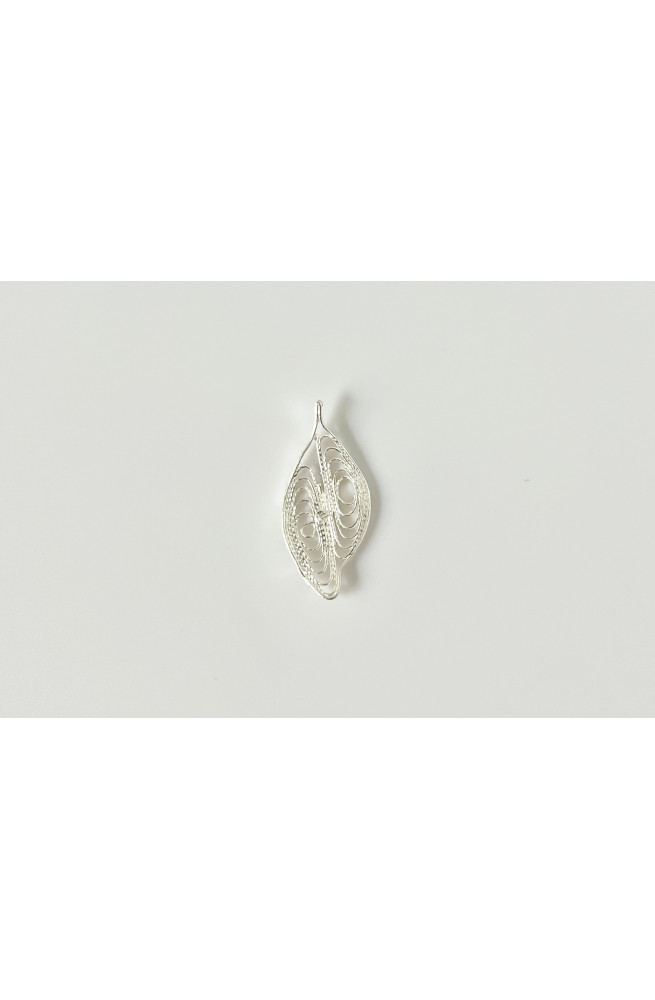Pendentif feuille baroque doré finition:Argent 10 microns