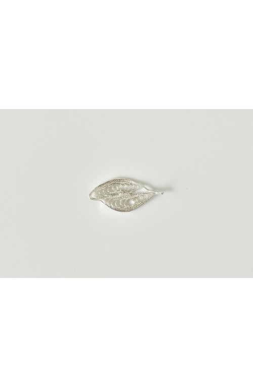 Pendentif feuille baroque doré finition:Argent 10 microns